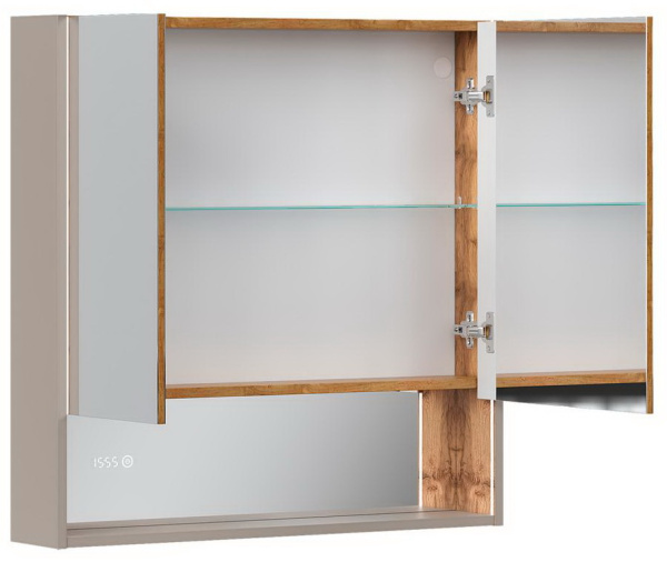 Gleam 80.2D зеркало-шкаф EQUIL [szGLEAM.LED.80.2D-25], Амарок/Дуб вотан