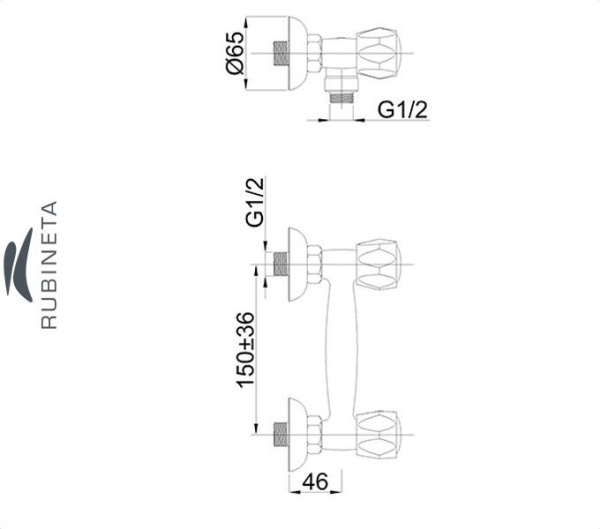 Фото Rubineta R-5/K для ванны настенный