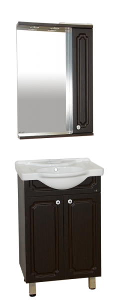 Фото Александра - 55 зеркало-шкаф прав. (свет) ВЕНГЕ П-Але04055-052СвП