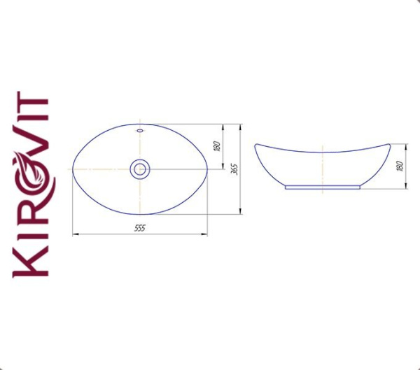 ГАММА 560 Kirovit. Умывальник мебельный к тумбе.