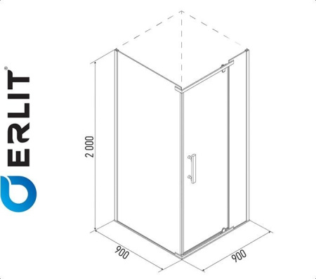 Erlit ER 10109H-C1 душевой уголок (прозрачное)