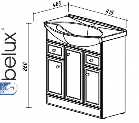 АДАЖИО Н 80-02 (1) тумба Белюкс под умывальник (4810924210289) Фото