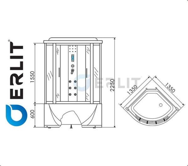 Фото Душевая кабина ERLIT ER 4335T-C2 для ванной комнаты