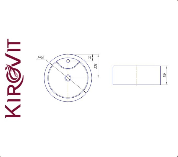 СИГМА 460 Kirovit. Умывальник мебельный к тумбе.