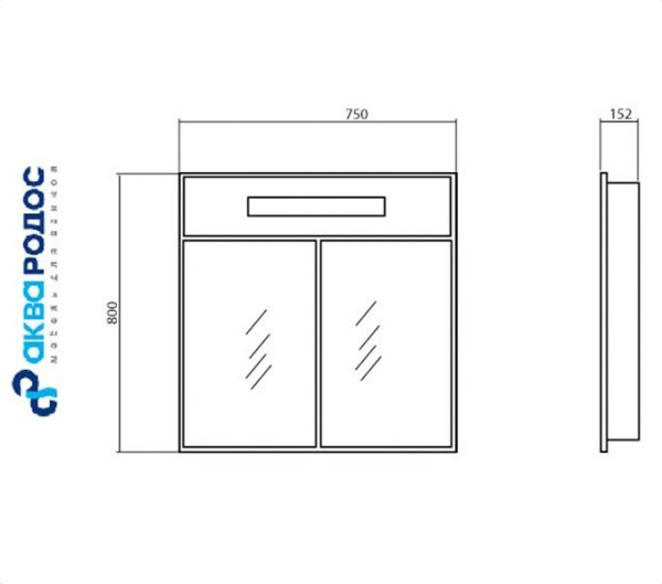 НИКА 75 зеркало-шкаф Аква Родос (HC0000023)