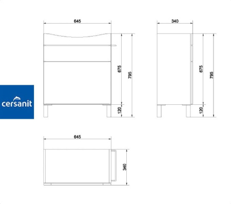 SMART 70 тумба Cersanit под умывальник (S568-014)