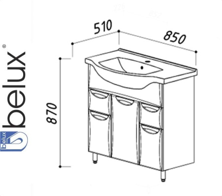 СОНЕТ-АРКТИК Н 85-02 (1) тумба Белюкс под умывальник (4810924211897)