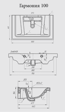 ДАЛЛАС 100 тумба Misty под умывальник (П-Дал01110-074П) Фото