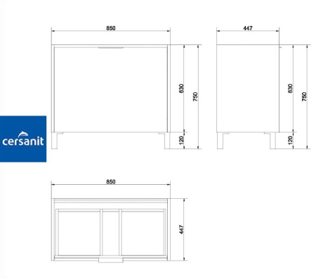 TAZA 90 тумба Cersanit под умывальник (S615-002)