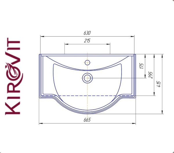 КЛАССИК 65 Kirovit. Умывальник мебельный к тумбе.