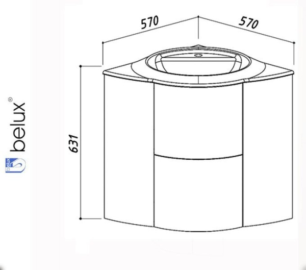 ДАЛИ 580 Д-580 Белюкс. Умывальник мебельный к тумбе.