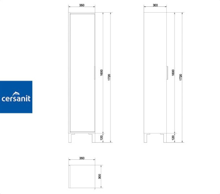 BAMAKO 35 шкаф-пенал Cersanit (S564-009)
