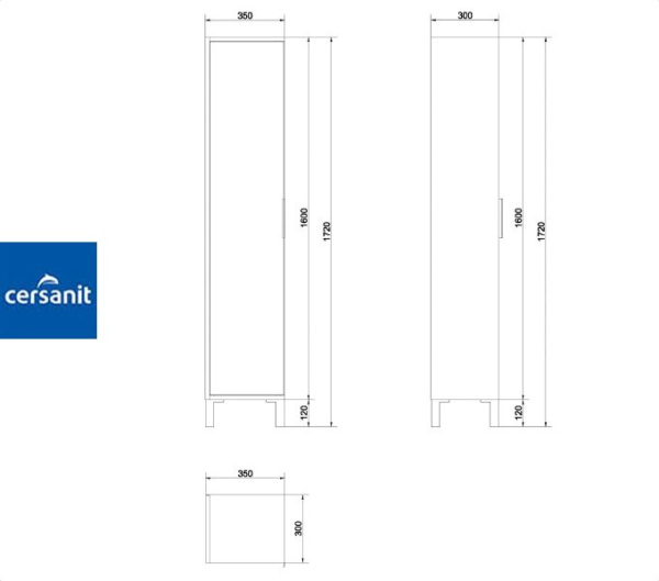 BAMAKO 35 шкаф-пенал Cersanit (S564-009)