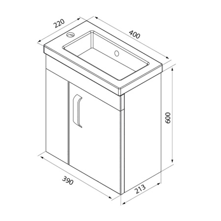 Torr 40 тумба IDDIS [TOR40W1i95K], с умывальником