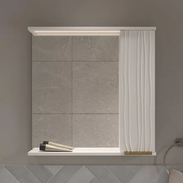 LottyGold 70 зеркало VOLNA [zsLOTTYGD70.R-04], правый, Белый матовый