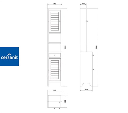 MOCCA 35 шкаф-пенал Cersanit (S544-003) Фото