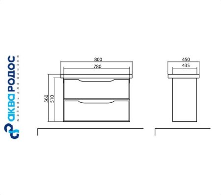 ВЕНЕЦИЯ 80 венге подвесная тумба Аква Родос с умывальником СИТИ 80 (ОР0000197) Фото