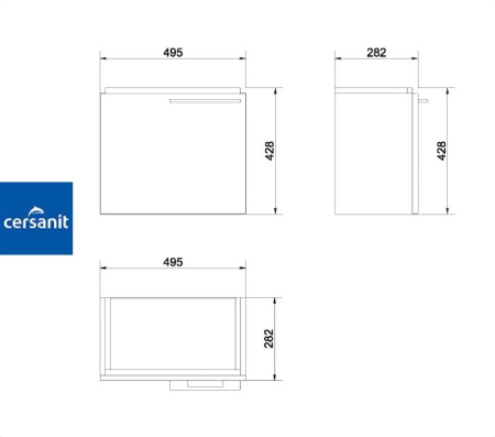 NANO 50 COLOURS тумба Cersanit под умывальник (S542-014-DSM)