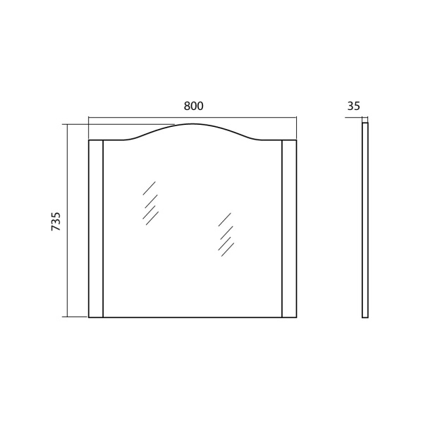 Фото КЛАССИК 80 зеркало Аква Родос (АР0002660)