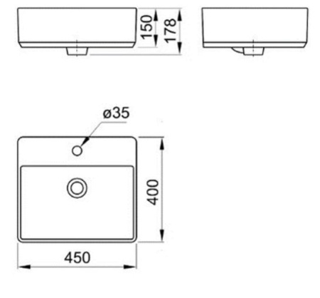 GEOMETRY Акватон. Умывальник мебельный к тумбе. (WQ8A37000000004)
