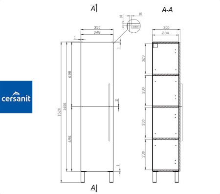 ARTECA 35 шкаф-пенал Cersanit (S624-001-DSM)