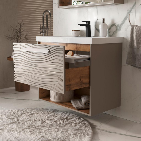 Gleam 80.1Y тумба EQUIL [tpGLEAM80.1Y.N-25], Амарок/Дуб вотан, с нишей