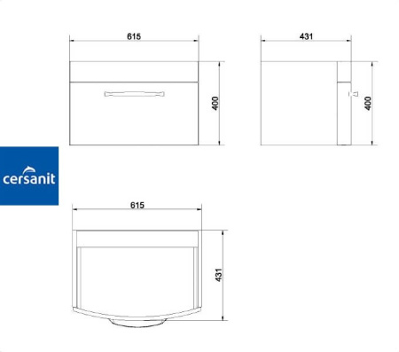 PURE 70 тумба Cersanit под умывальник (S910-006)