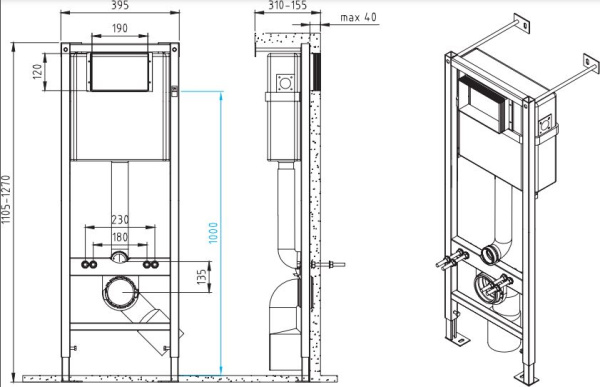 Фото Cersanit DELFI, инст. VECTOR, кн. ACTIS, (S-SET-DEL/Vec/S-DL/Ac-Cg-w)
