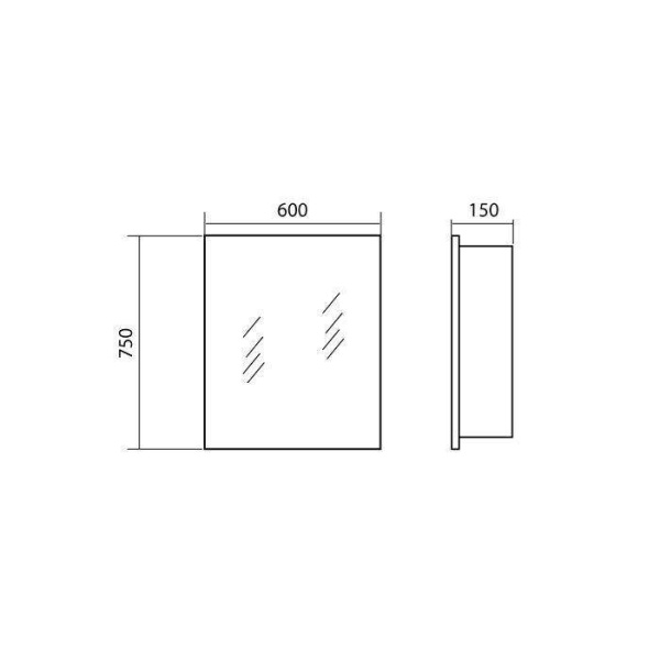 Фото КВАДРО 60 зеркало-шкаф Аква Родос (ОР0003132)
