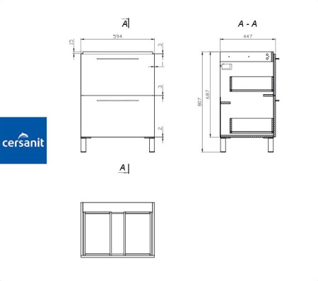 GALAXY 60 тумба Cersanit под умывальник (S572-003) Фото