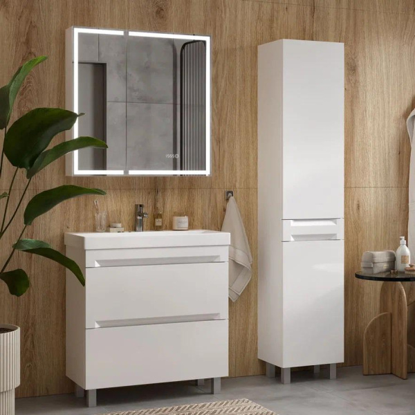 Corner LED 80 зеркало-шкаф EQUIL [szCORNER80], с часами