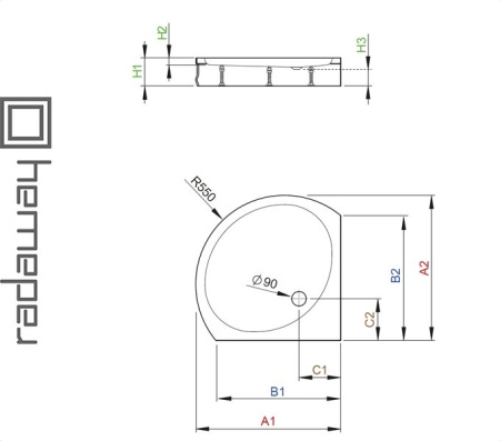 Душевой поддон PATMOS B для ванной комнаты Фото