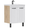 Lago 60.2D (Миранда) тумба EQUIL [tnLAGO60.2D-04], Белый матовый/Дуб сонома