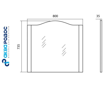 КЛАССИК 80 зеркало Аква Родос (АР0002693)