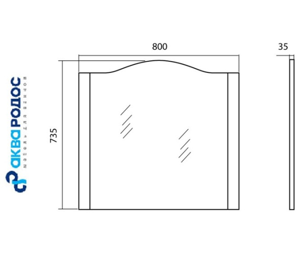 КЛАССИК 80 зеркало Аква Родос (АР0002693)