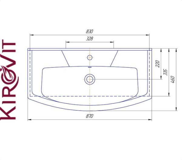 ЭЛЕГАНС 85 Kirovit. Умывальник мебельный к тумбе.