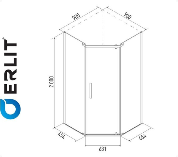 Фото Душевая кабина ER 10109V-C1 для ванной комнаты