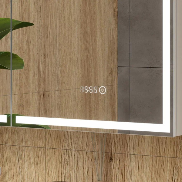 Corner LED 80 зеркало-шкаф EQUIL [szCORNER80], с часами