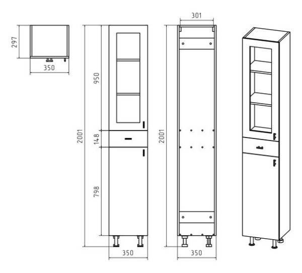 Фото Мебель для ванных комнат Misty Урал-35 с 1 ящ. белый левый Э-Ура0503501-01Л