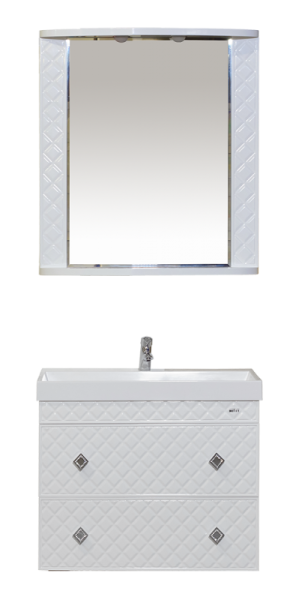 Фото VALENCIA - 80 Тумба ПОДВЕСНАЯ с 2 ящ. белая Л-Вал01080-011П2Я