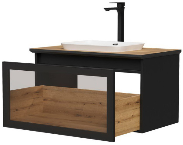 Strong 80.1Y тумба EQUIL [tpSTRONG80.1Y-35.36], Дуб черный/Дуб эвок, со столешницей