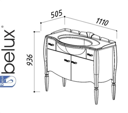 БАРИ Н 105-02 (1) тумба Белюкс под умывальник (4810924222084) Фото