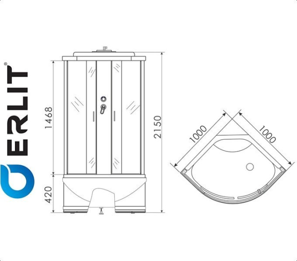 Фото Душевая кабина ERLIT ER 3510TP-C4 для ванной комнаты