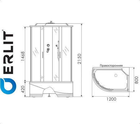 Душевая кабина ERLIT ER 3512TPR-C4 для ванной комнаты