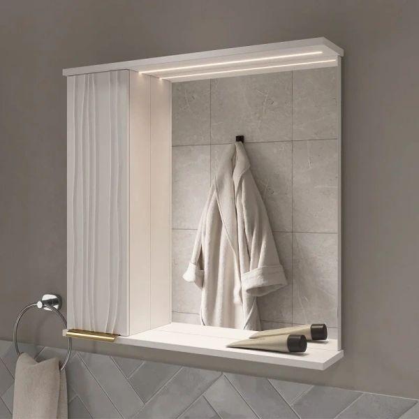 LottyGold 70 зеркало VOLNA [zsLOTTYGD70.L-04], левый, Белый матовый