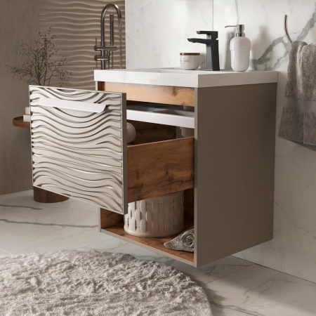 Gleam 60.1Y тумба EQUIL [tpGLEAM60.1Y.N-25], Амарок/Дуб вотан, с нишей