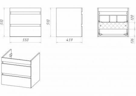 ФОСТЕР 55 тумба Misty под стиральную машину (Э-Фос01055-012Я) Фото