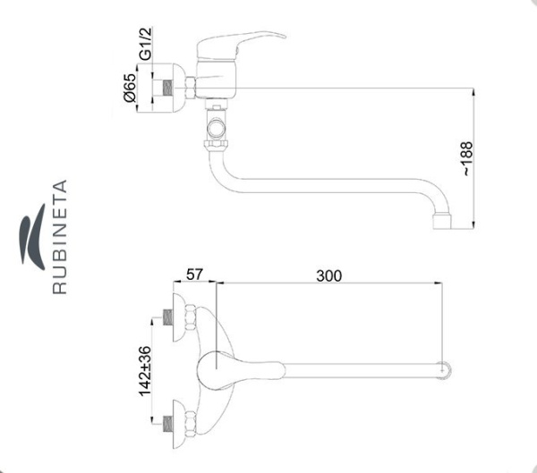 Rubineta P-12/S Sher для ванны настенный