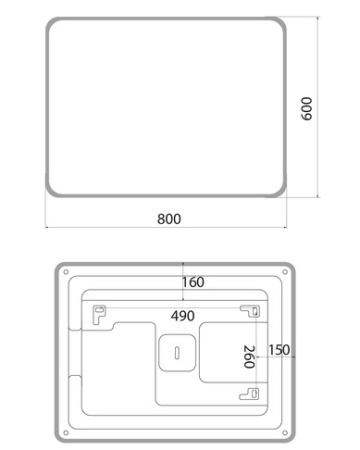 Uniq 80/60 зеркало IDDIS [UNI8060i98], подсветка 3 в 1, реверсивное крепление