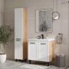 Lago 80.2D (Миранда) тумба EQUIL [tnLAGO80.2D-04], Белый матовый/Дуб сонома